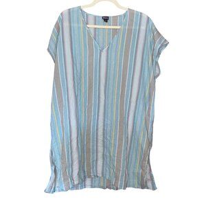 Patagonia Womens Striped Organic Cotton & Hemp Lightweight V-Neck Tunic Dress M